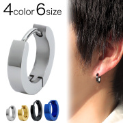 カラースチール ピアス フープ ピアス ステンレス アクセサリー メンズ [ステンレスピアス] 片耳用(1個売り)