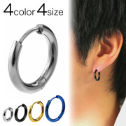 リング カラースチール ピアス フープ ピアス ステンレス アクセサリー メンズ [ステンレスピアス] 片耳用(1個売り)