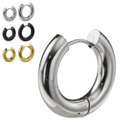 ワイド ステンレス フープ ピアスメンズ ステンレス アクセサリー シンプル [ステンレスピアス] 片耳用(1個売り)