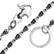 スモール スカル リンク ウォレットチェーン シルバー アクセサリー [シルバーウォレットチェーン]