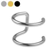 ステンレス ダブルリング重ね付け風 イヤーカフ イヤカフ メンズ レディース アクセサリー [ステンレスピアス] 片耳用 (1個売り)