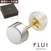 FLUI (フルイ) ブランド K10ゴールド カラム ピアス(シルバータイプ) スタッドピアス メンズ アクセサリー CULTURAL FLUI カルトラルフルイ 片耳用(1個売り)