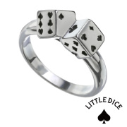 LITTLE DICE (リトルダイス) ブランド ダブル トランプ ダイス リング メンズ リング シルバー アクセサリー [シルバーリング]