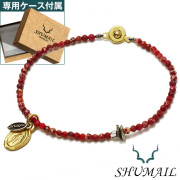 SHUMAIL (シュメール) ブランド マリアメダイレッドインプレッションストーン ブレスレット レッドインプレッションストーン