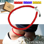 SHUMAIL (シュメール) ブランド ホワイトハーツアンクレット (全3色) レッド ブルー イエロー