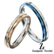 【ペア販売】zanipolo terzini (ザニポロタルツィーニ) ツートン カラー メッセージ ペアリング ステンレス アクセサリー [ステンレスリング] リング