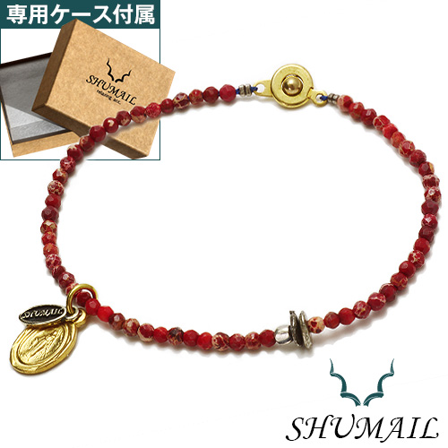 SHUMAIL (シュメール) ブランド マリアメダイレッドインプレッションストーン ブレスレット レッドインプレッションストーン