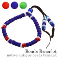 ネイティブアンティークビーズ ブレスレット (アンティークブルー)