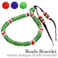 ネイティブアンティークビーズ ブレスレット (アンティークグリーン)