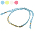 ゴールドビーズコットンコード ブレスレット (4色) カラー