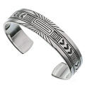 スクエア サン パターン バングル シルバー アクセサリー メンズ [シルバーブレスレット]