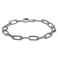 ストライプ 長アズキ チェーン ブレスレット シルバーアクセサリー メンズ ブレス [シルバーブレスレット]
