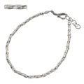 カレンシルバー ツイスト パイプビーズ ブレスレット メンズ シルバー アクセサリー ねじれ ねじり [シルバーブレスレット]