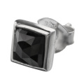 カッティングブラック ジルコニア スタッド ピアス シルバー アクセサリー [シルバーピアス] 片耳用(1個売り)
