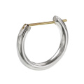 16mm K18ゴールドポスト フープ ピアス メンズ ピアス シルバー アクセサリー 男性 ユニセックス ゴールド [シルバーピアス] 片耳用(1個売り)
