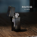 ルート66 ブラックカラー オイルライター スリム 真鍮 ブラス アンティーク風 古美仕上げ ライターケース[真鍮]