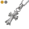 スモール フレア クロス ペンダント (シルバーカラータイプ)  ≪トップのみ≫ メンズ ネックレス シルバー アクセサリー [シルバーペンダント]