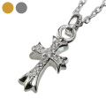 ジルコニア フレア クロス ペンダント (シルバーカラータイプ)  ≪トップのみ≫ メンズ ネックレス シルバー アクセサリー [シルバーペンダント]