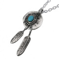 シルバーペンダント (bap-0237-top) (トップのみ) ネックレス ターコイズ フェザー メンズ シルバー アクセサリー[シルバーペンダント]