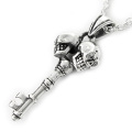 ダブル スカル キー ペンダント ≪トップのみ≫ メンズ ネックレス シルバー アクセサリー 鍵 [シルバーペンダント]