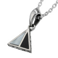 オニキス & シェル ハーフ トライアングル ペンダント ≪トップのみ≫ メンズ レディース ネックレス シルバー アクセサリー [シルバーペンダント]