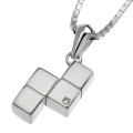 パズル ブロック ピース ペンダント ≪トップのみ≫ メンズ ネックレス シルバー アクセサリー ダイヤモンド ユニーク [シルバーペンダント]