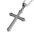 クロス 十字架 ジルコニア ペンダント ≪トップのみ≫ メンズ ネックレス シルバー アクセサリー [シルバーペンダント]