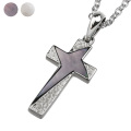槌目 クロス ＆ シェル ペンダント ≪トップのみ≫ メンズ ネックレス シルバー アクセサリー [シルバーペンダント]