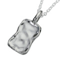 槌目 スクエア プレート ペンダント ≪2mmアズキチェーン≫ メンズ ネックレス アクセサリー [シルバーペンダント]