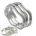 スリーリームス リング 3連 3セット ウェーブ 波 シルバー リング 指輪 [シルバーリング]