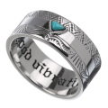 ジオメトリックパターン ターコイズ リング メンズ 平打ち ネイティブ 指輪 [シルバーリング]