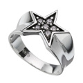 ジルコニア スター リング シルバー 指輪 星 メンズ レディース [シルバーリング]