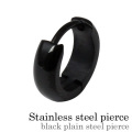≪直径10mm×幅3mm≫甲丸型 ブラックスチール フープ ピアス ステンレス アクセサリー メンズ 男性 [ステンレスピアス] 片耳用(1個売り)