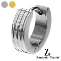 zanipolo terzini(ザニポロタルツィーニ)ハーフ フォー ライン フープ ピアス [ステンレスピアス] フープピアス メンズ 男性 アクセサリー 片耳用(1個売り)