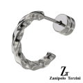 zanipolo terzini(ザニポロタルツィーニ) スクリュー ハーフ フープ ステンレス ピアス フープピアス メンズ 男性 アクセサリー [ステンレスピアス] 片耳用(1個売り)