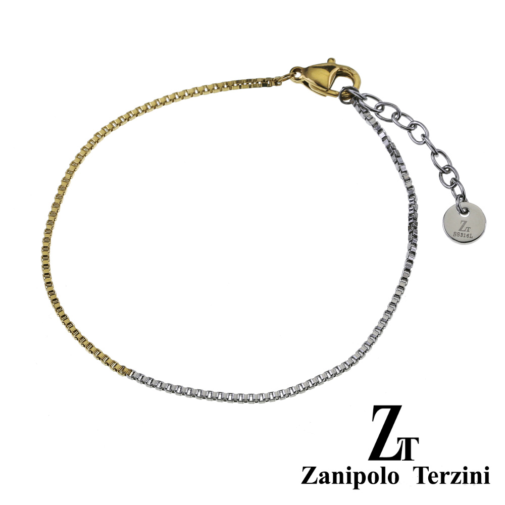 zanipolo terzini(ザニポロタルツィーニ) バイカラー ベネチアンチェーン ブレスレット メンズ レディース ユニセックス  [ステンレスブレスレット] ステンレス アクセサリー