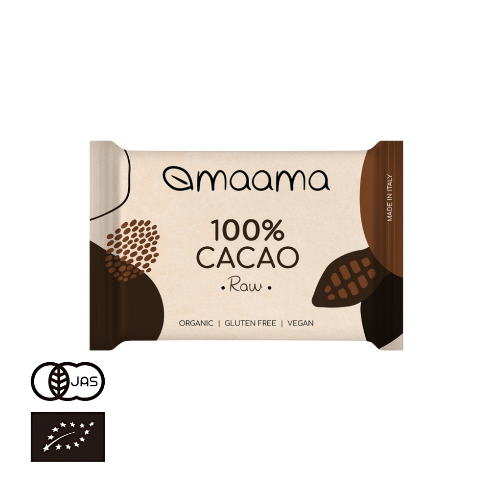 有機JAS認証 ローチョコレートタブレット カカオ100％  マーマ社（オーガニックショコラ）ヴィーガン  グルテンフリー イタリア産 [30g] ≪常温便≫