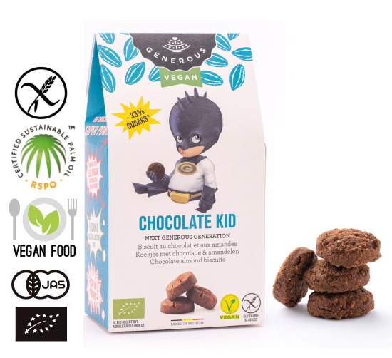 有機JAS認証 グルテンフリー クッキー （チョコレートキッド）Martin Matin（GENEROUS オーガニック クッキー）[100g]ベルギー産《常温便》