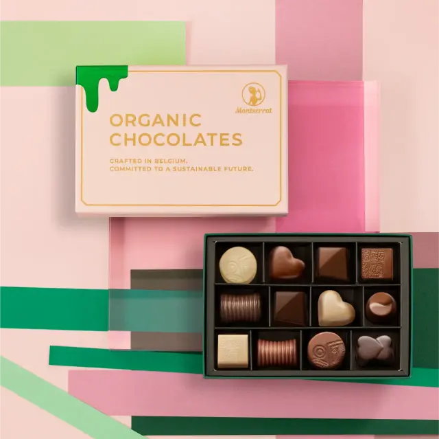 【2026年1月下旬順次発送予定】有機JAS認証 「MONTSERRAT 12」モンセラート オーガニックチョコレート ヴィーガンショコラ 2026バレンタイン限定 ベルギー産[12粒入]【常温便】