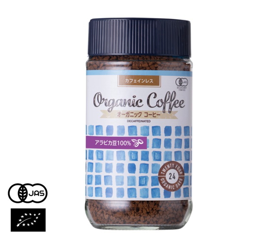 有機JAS認証 カフェインレス インスタントコーヒー（有機珈琲）デカフェ ペルー・ホンデュラス産[100g]《常温便》