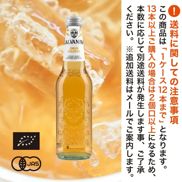 有機JAS認証 ビオ イタリアンジンジャー ガルバニーナ（GALVANINA BIO オーガニック ジンジャー ソーダ）[355ml]イタリア産《常温便》