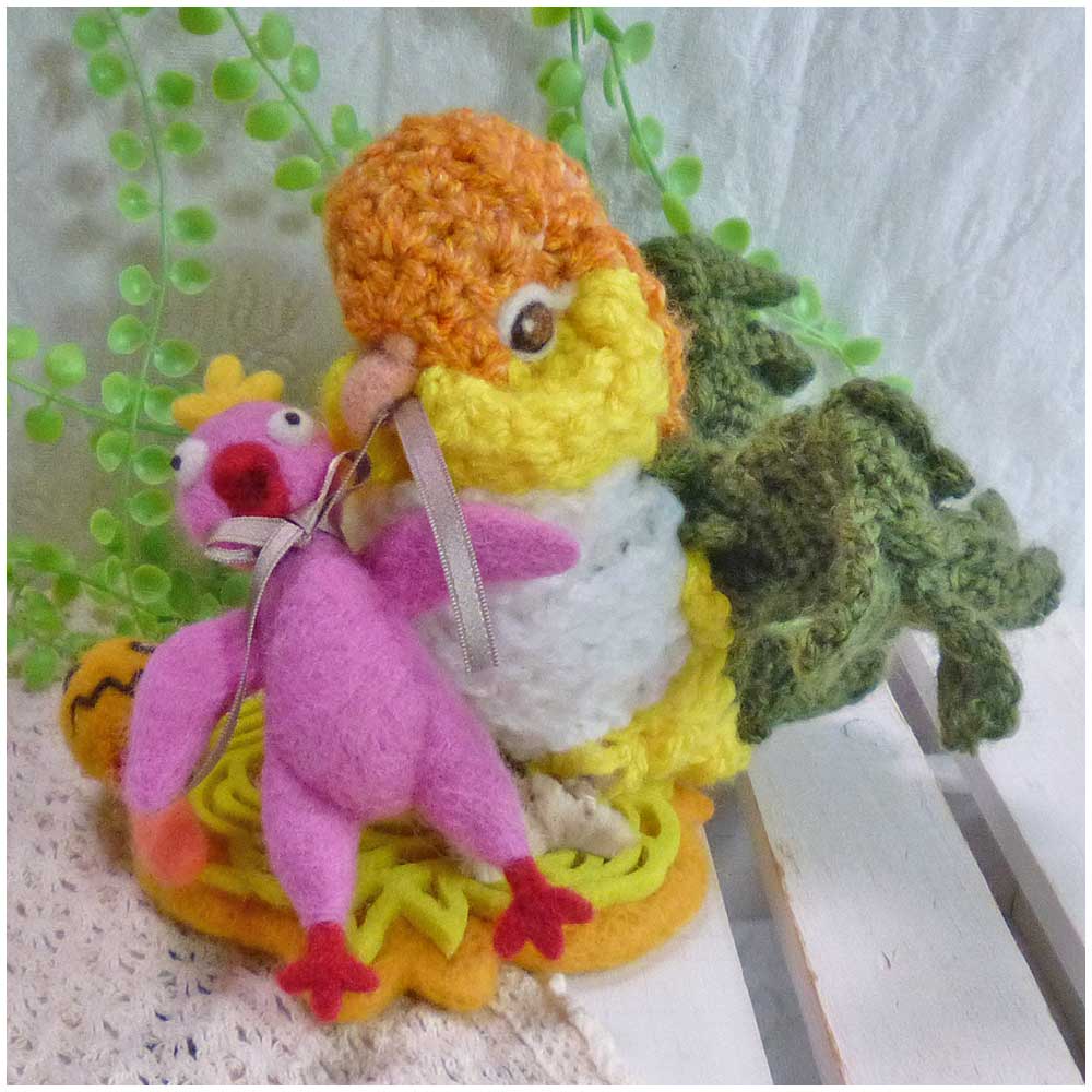 【あにまるめいと】★編みフィギュア／シロハラインコ