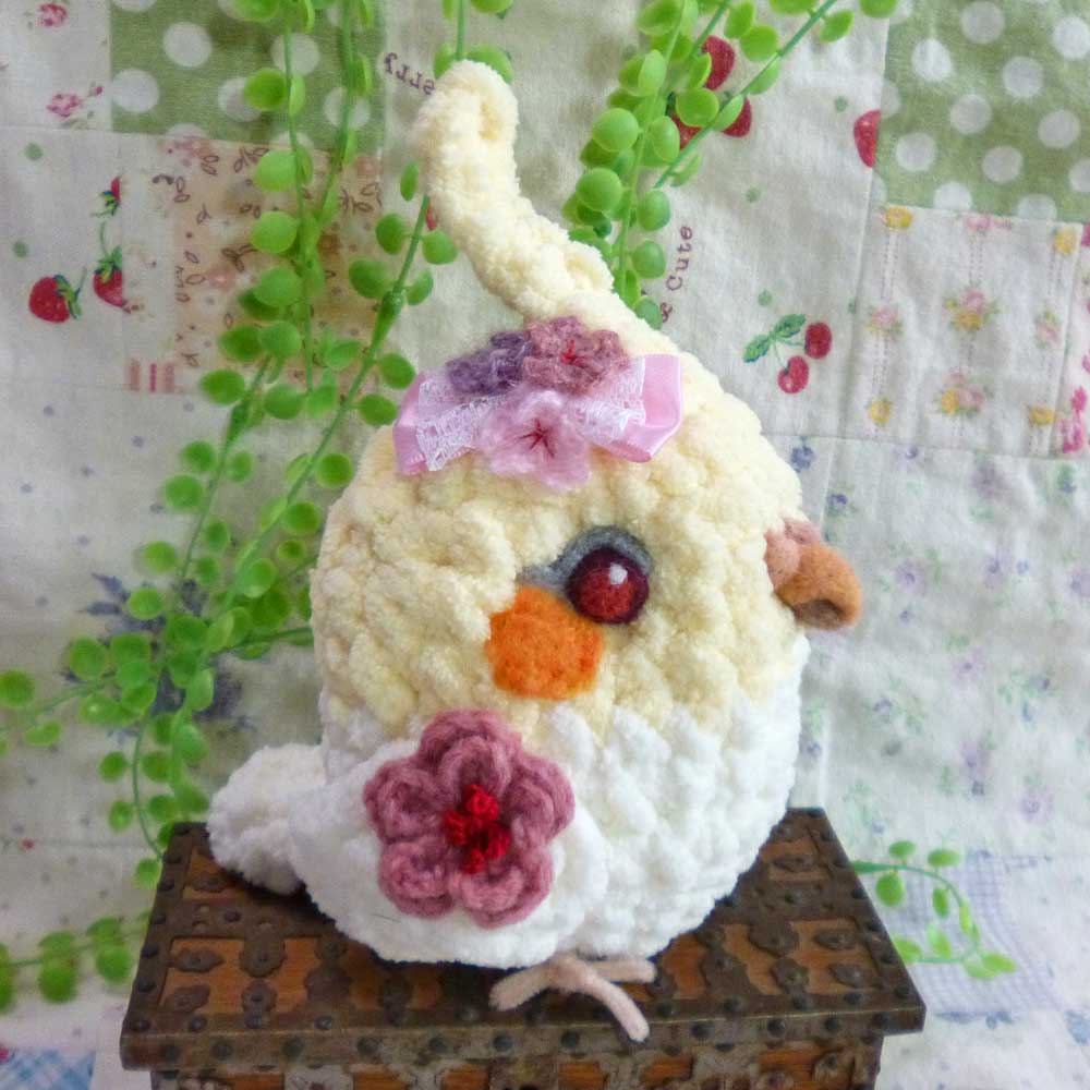 【あにまるめいと】★花つき編みぐるみ／オカメ