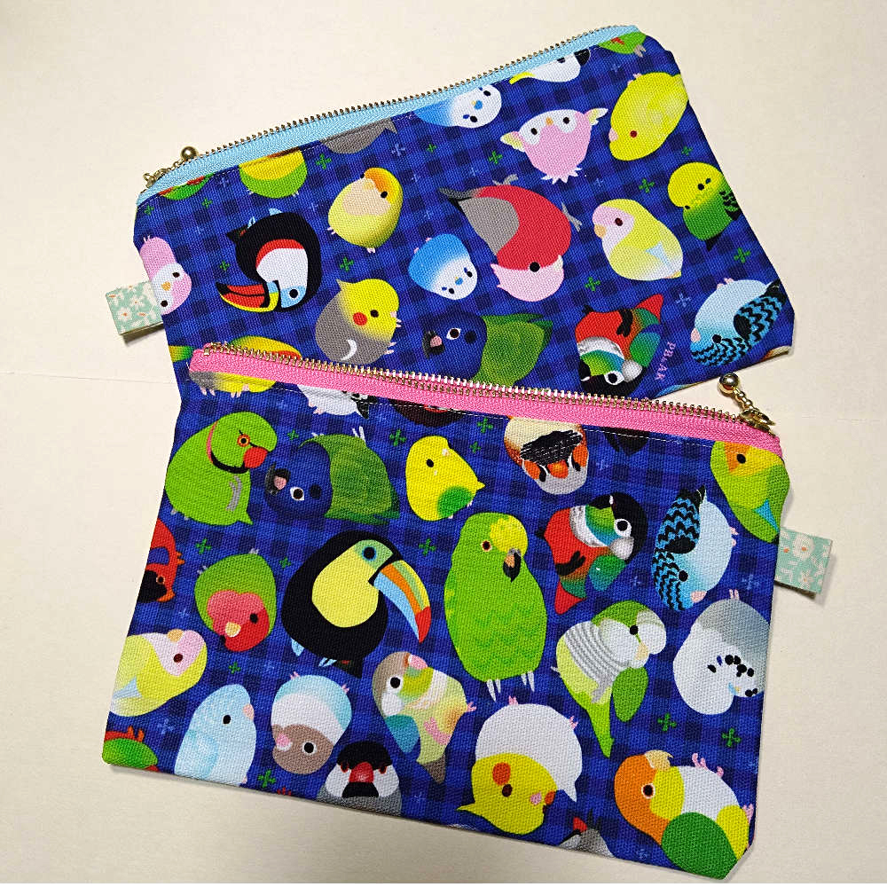 【ぴよぴよブランド】ポーチ長方形/インコ多種