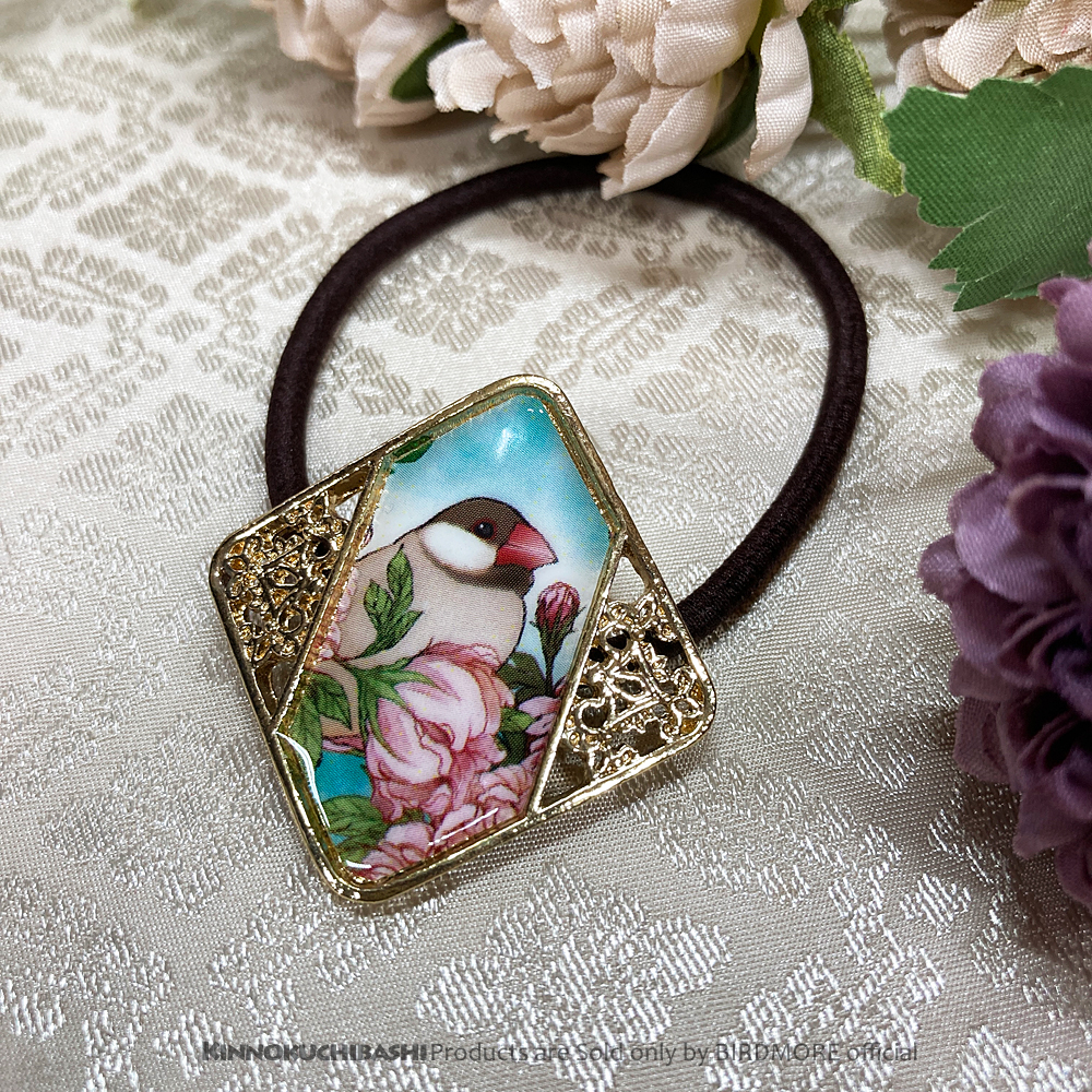 【金乃嘴】ヘアゴム・金透角/文鳥・シナモン