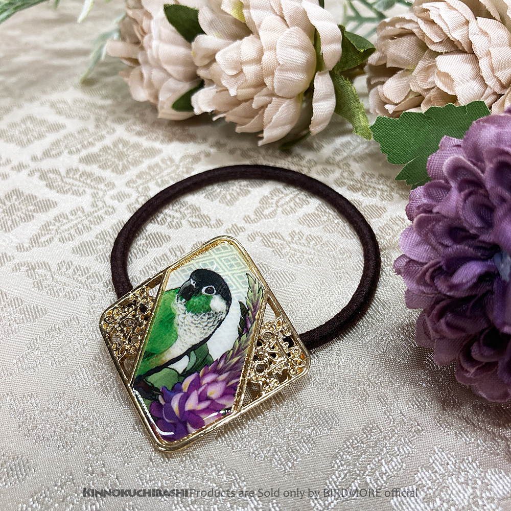 【金乃嘴】ヘアゴム・金透角/ホオミドリウロコインコ・ノーマル