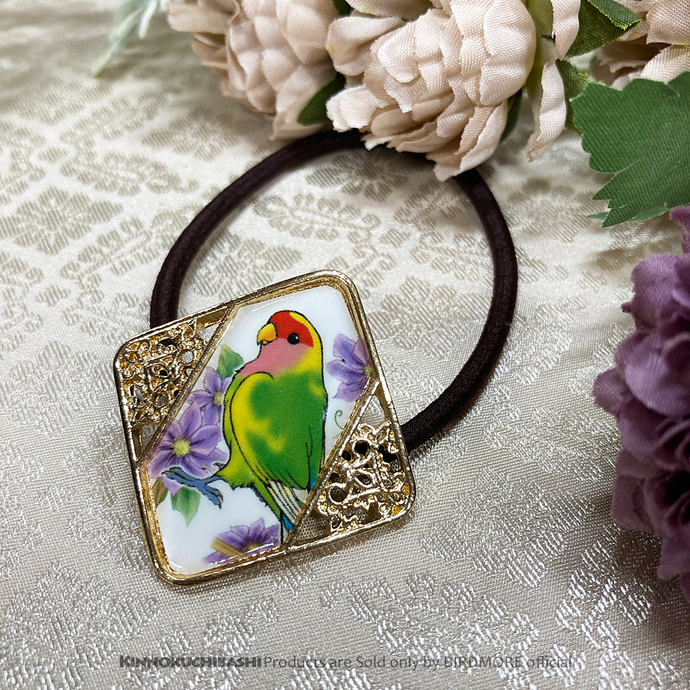 【金乃嘴】ヘアゴム・金透角/コザクラ・パイド