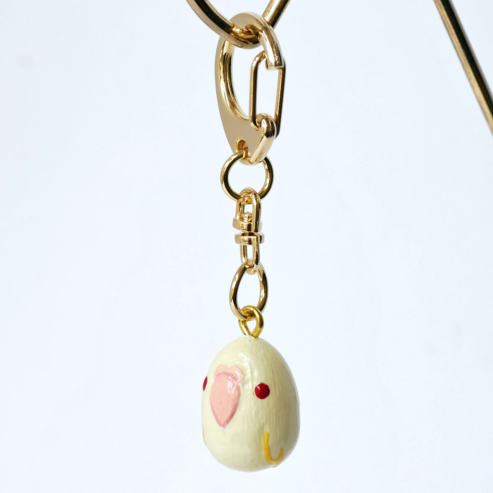 【HEE-HAW】★インコ・キーホルダー/サザナミインコ・クリームイノ