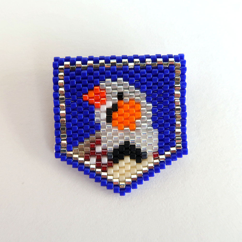 【HEE-HAW】ビーズ織りバッジ/キンカチョウ・ノーマル