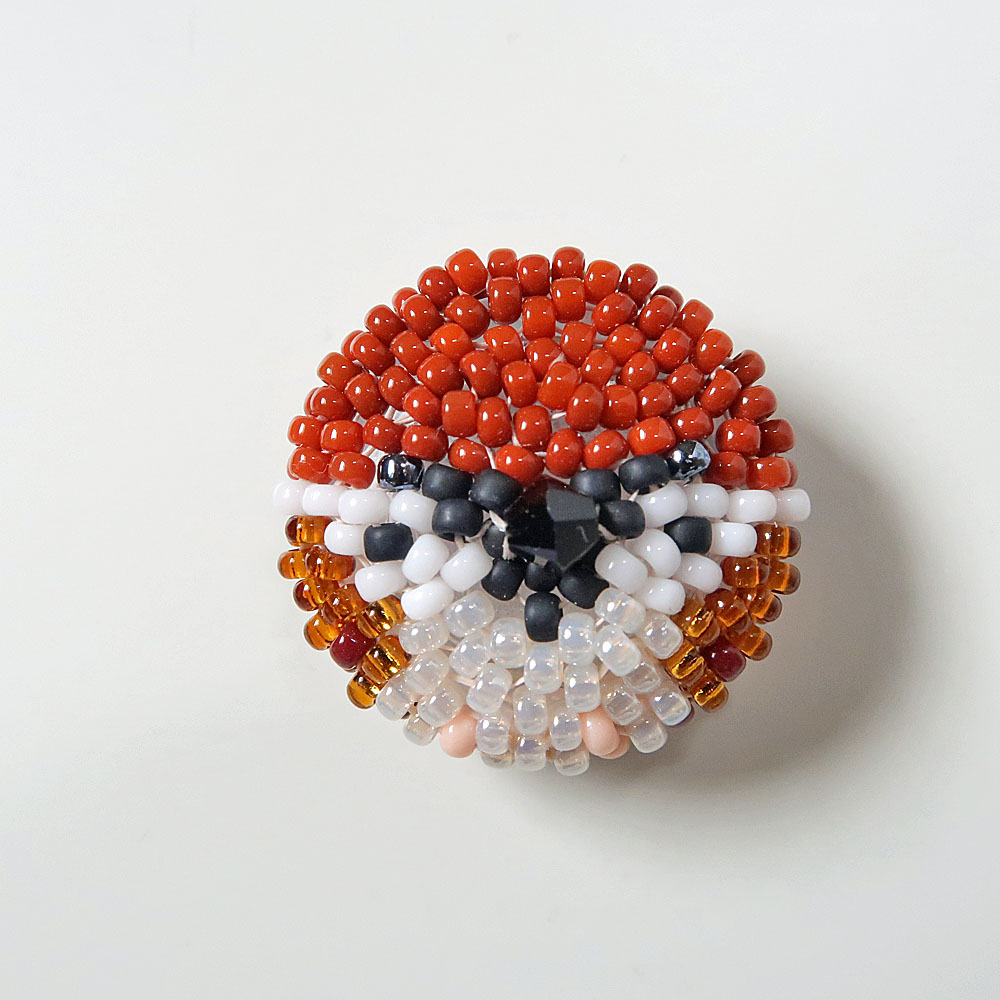 【HEE-HAW】★ビーズまるマグネット/スズメ